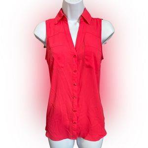 Express button down sleeveless shirt